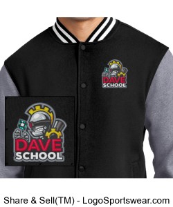 DAVE School Fleece Letterman Jacket Design Zoom